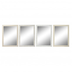 Seinapeegel DKD Home Decor 70 x 2 x 97 cm Crystal Ivory polüstüreen (4 ühikut)