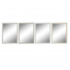 Настенное зеркало DKD Home Decor 56 x 2 x 76 см Кристалл Серый Бежевый Белый полистирол (4 шт.)