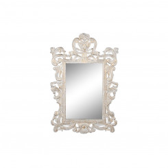 Настенное зеркало DKD Home Decor Crystal White Mango wood Striped (90 x 3 x 135 см)