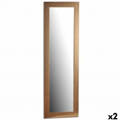 Wall mirror 41 x 131 x 1,5 cm Golden Wood Glass (2 Units)
