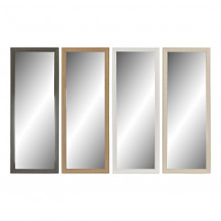 Wall mirror DKD Home Decor 36 x 2 x 95,5 cm Crystal Natural Brown Dark grey Ivory polystyrene (4 Pieces)