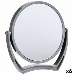 Увеличительное зеркало Серый Кристалл Пластик 19 x 18,7 x 2 см (6 шт.)