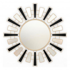 Настенное зеркало DKD Home Decor Черный Золотой Металл Кристалл 80 x 2 x 80 см