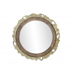 Настенное зеркало DKD Home Decor 78,5 x 2,5 x 78,5 см Золотисто-Коричневый Алюминий Дерево Манго