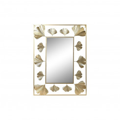 Wall mirror DKD Home Decor Mirror Golden Metal Aluminium Leaf of a plant (71 x 1 x 97 cm)