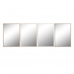 Настенное зеркало Home ESPRIT Белый Коричневый Бежевый Серый Стеклянный полистирол 63,3 x 2,6 x 89,6 cm (4 штук)