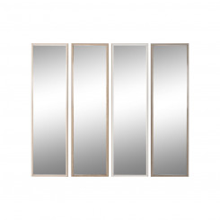Настенное зеркало Home ESPRIT Белый Коричневый Бежевый Серый Стеклянный полистирол 33,2 x 3 x 125 cm (4 штук)