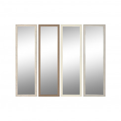 Wall mirror Home ESPRIT White Brown Beige Grey Crystal polystyrene 36 x 2 x 125 cm (4 Units)