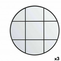 Настенное зеркало Окно Чёрный полистирол 80 x 80 x 3 cm (3 штук)