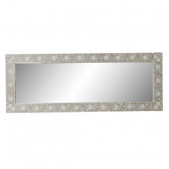 Настенное зеркало DKD Home Decor Белый Натуральный Кристалл Манго Дерево МДФ Индийская полоска 170 x 3 x 63 см