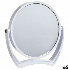 Увеличительное зеркало Белый Пластик Кристалл 19 x 18,7 x 2 см (6 шт.)