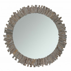 Wall mirror DKD Home Decor Spruce Crystal 60 x 4 x 60 cm White Alpino Logs