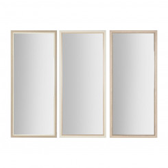 Wall mirror Home ESPRIT White Brown Beige Gray Crystal polystyrene 67 x 2 x 156 cm (4 Units)