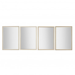 Wall mirror Home ESPRIT White Brown Beige Gray Crystal polystyrene 70 x 2 x 97 cm (4 Units)