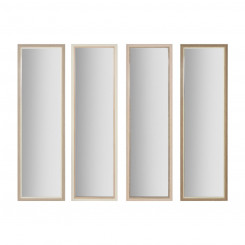 Wall mirror Home ESPRIT White Brown Beige Gray Crystal polystyrene 35 x 2 x 132 cm (4 Units)