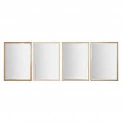 Wall mirror Home ESPRIT White Brown Beige Gray Crystal polystyrene 66 x 2 x 92 cm (4 Units)
