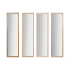 Wall mirror Home ESPRIT White Brown Beige Gray Crystal polystyrene 35 x 2 x 125 cm (4 Units)