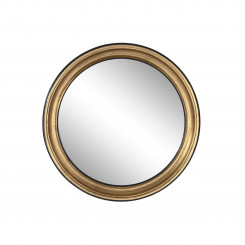 Wall mirror Home ESPRIT Black Golden Resin Mirror Romantic 44 x 5 x 44 cm