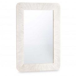 Настенное зеркало Белый Коричневый Манго Полосы 90 x 60 x 2 см