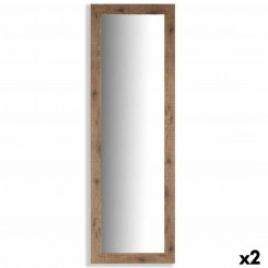 Wall mirror Brown Wood Glass 40.5 x 130.5 x 1.5 cm (2 Units)