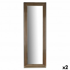 Wall mirror Stripes Golden Wood Glass 53 x 154.3 x 3 cm (2 Units)