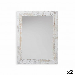 Wall mirror Harry White Wood Glass 64.5 x 84.5 x 1.5 cm (2 Units)