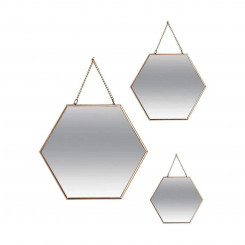 Mirror Set Atmosphera Hexagonal Golden Metal (3 Pieces)