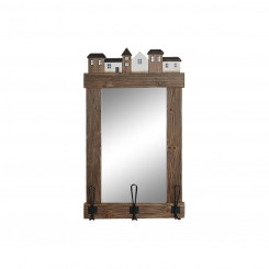 Настенное зеркало DKD Home Decor Состаренная отделка Кристалл Металл Коричневый (40 x 9 x 68 см)