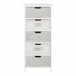 Chest of drawers DKD Home Decor   White Light grey Paolownia wood (40 x 29 x 90 cm)