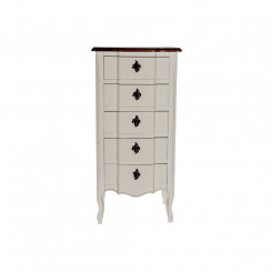 Chest of Drawers with 5 Drawers DKD Home Decor   Brown White Dark brown Paolownia wood (47 x 35 x 100 cm)