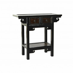 Вспомогательный стол DKD Home Decor Чёрный Древесина вяза Темно-коричневый (85 x 35 x 80 cm)