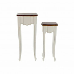 Set of 2 tables DKD Home Decor White Brown (2 pcs) (35 x 35 x 80 cm)