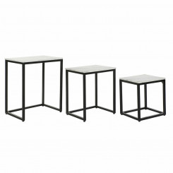 Набор из 3 столов DKD Home Decor Black White Marble Iron (50 x 35 x 60,5 см) (3 шт.)