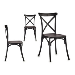 Dining Chair Black Wood Plastic (51 x 89,5 x 46 cm)