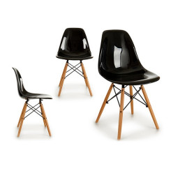 Dining Chair ‎S3605190 Black Transparent (53 x 82 x 47 cm)