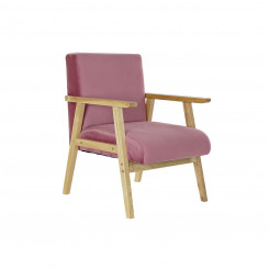 Кресло DKD Home Decor Розовый Полиэстер МДФ Дерево (61 x 63 x 77 см)