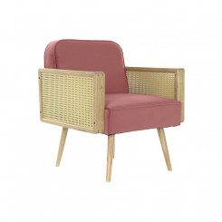 Кресло DKD Home Decor Розовый полиэстер Ротанг (66 x 64 x 79 см)