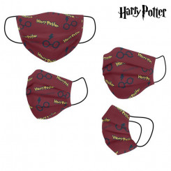 Гигиеническая многоразовая тканевая маска Гарри Поттер детская красная