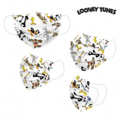 Гигиеническая многоразовая тканевая маска Looney Tunes детская белая