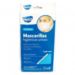 Гигиеническая тканевая маска многоразового использования Senti2, белая для взрослых (2 шт.)