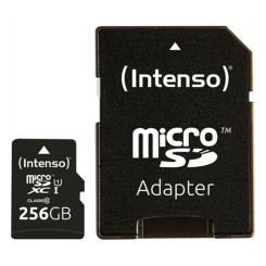 Карта памяти Micro SD с адаптером INTENSO 3423492 256 ГБ Черная