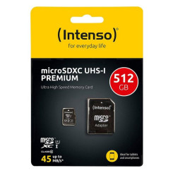 MicroSD Mälikaart koos Adapteriga INTENSO 3423493 512 GB 45 MB/s