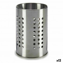 Сушилка для столовых приборов, серебристая, нержавеющая сталь, 12 x 17,6 x 12 см (12 шт.)
