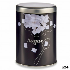 Tin Sugar Black Metal 1 L 10,5 x 15 x 10,5 cm (24 ühikut)
