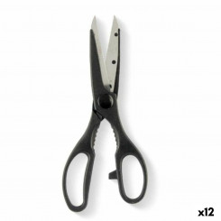 Ножницы Черный Серебристый Нержавеющая сталь 7,5 x 21 x 1 см (12 шт.)