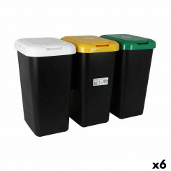 Recyclable Garbage Box Tontarelli Yellow White Green (6 Units)