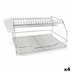 Kitchen Sink Drying Rack Quttin White Silver Metal 46.5 x 35.5 x 26 cm 4.5 mm (4 Units)