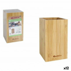 container for kitchen utensils Quttin Bamboo 10.5 x 10.5 x 18 cm (12 Units)