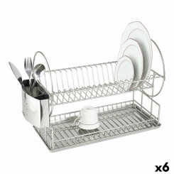 Kitchen Sink Drying Rack Quttin Metal Stainless Steel 49.5 x 24 x 35 cm (6 Units) (49.5 x 24 x 35 cm)