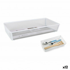 Cutlery Organizer Confortime Metal White 30 x 15.24 x 5.2 cm (12 Units)